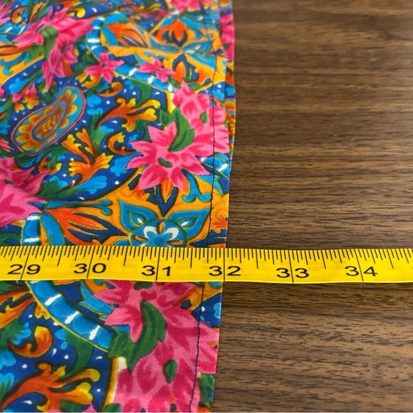 Just B Orange Blue Paisley Sleeveless Mini Flowy Party Dress S - Picture 10 of 11